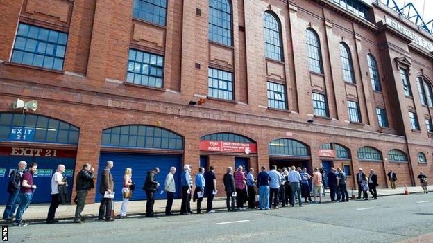 The front of Rangers' Ibrox Stadium