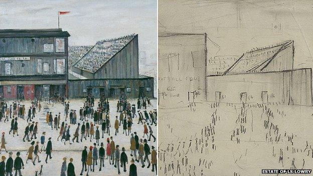 LS Lowry Going to the Match 1953