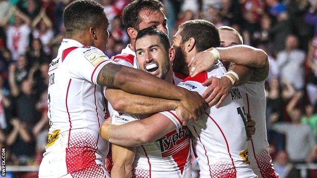 St Helens celebrate