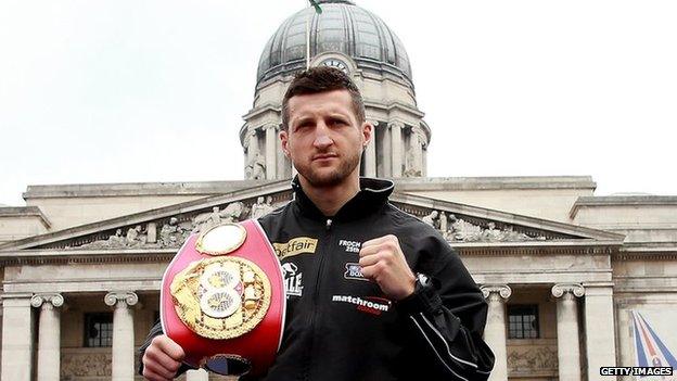 Carl Froch in Nottingham's Market Square