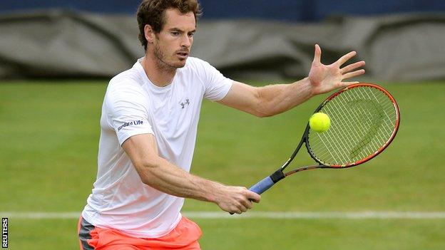 Andy Murray in practice at Queen's Club