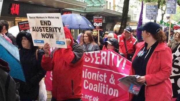 Swansea anti-austerity march