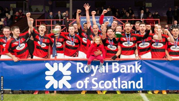 Glenurquhart celebrate their MacTavish Cup success