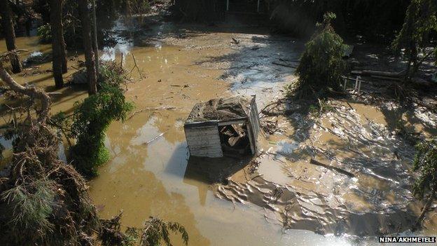 Flood damage at Tbilisi zoo