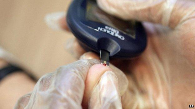 Patient undergoing a blood test for diabetes