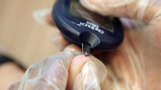 Patient undergoing a blood test for diabetes