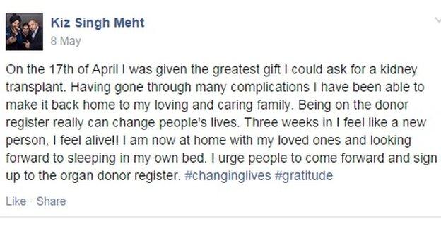 Kieran Meht Facebook post