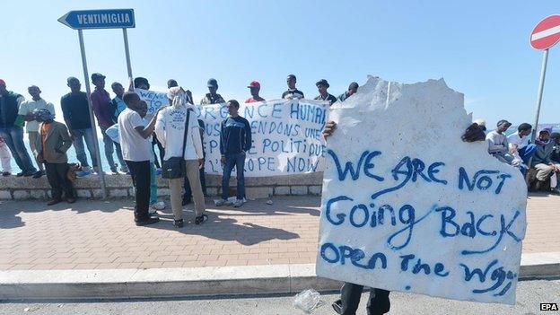 Migrants at Ventimiglia