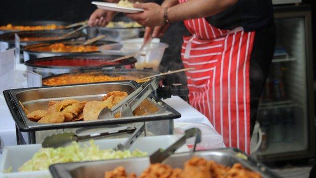 People serving food