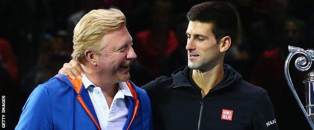 Boris Becker and Novak Djokovic