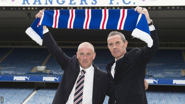 Mark Warburton and David Weir at Ibrox