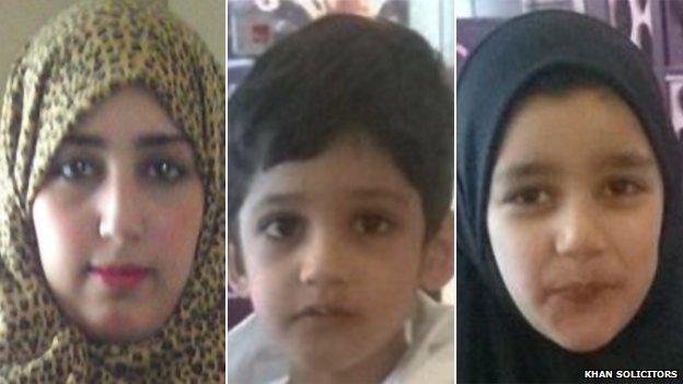 Khadija Dawood, 30, with her two children