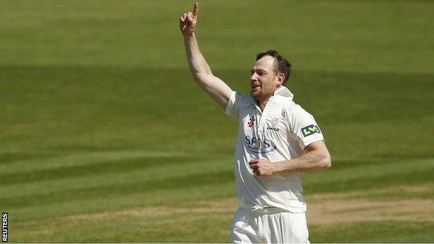 Glamorgan bowler Graham Wagg took two late wickets at Surrey