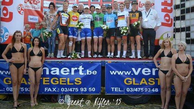 Podium at Flanders Diamond Tour