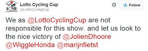 Lotto Cycling Cup tweet