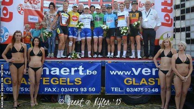 Podium at Flanders Diamond Tour