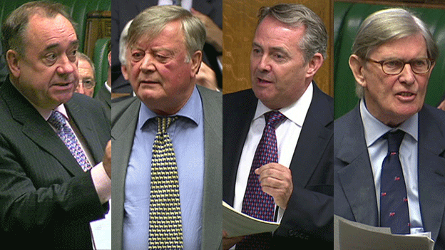 Alex Salmond (left), Ken Clarke, Liam Fox and Sir Bill Cash