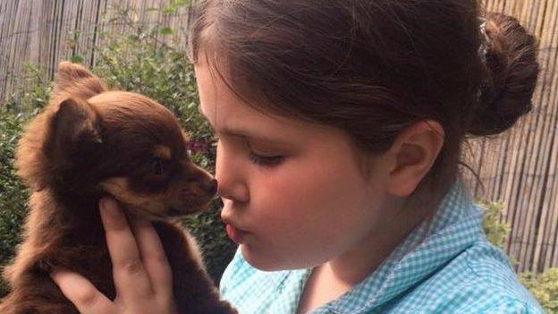 Lexie Taylor with Caramel the Chihuahua