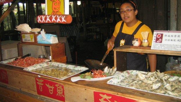 Indigenous food stall at Taiwan night market