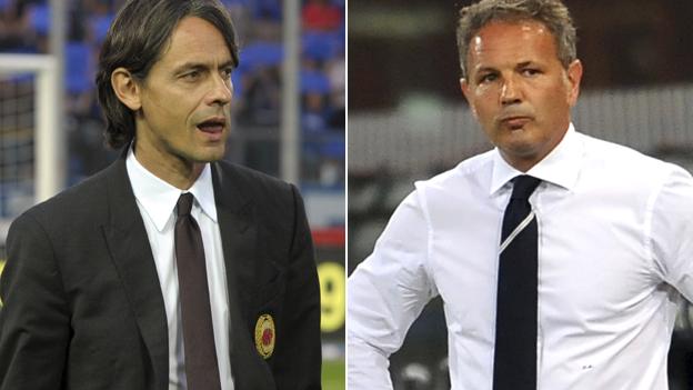 Filippo Inzaghi and Sinisa Mihajlovic