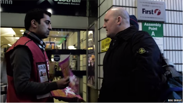 Humza Yousaf at Queen Street Station