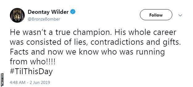 Deontay Wilder tweets