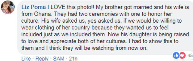 One woman described a mixed culture wedding in her family