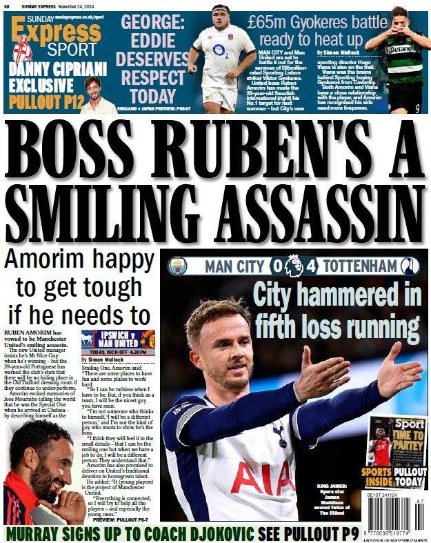 The back page of the Sunday Express