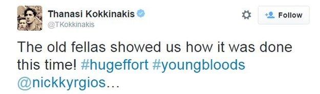 Thanasi Kokkinakis tweet