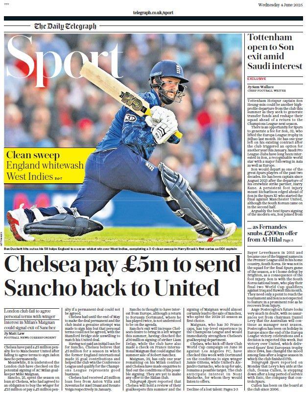 The Daily Telegraph sports conception  