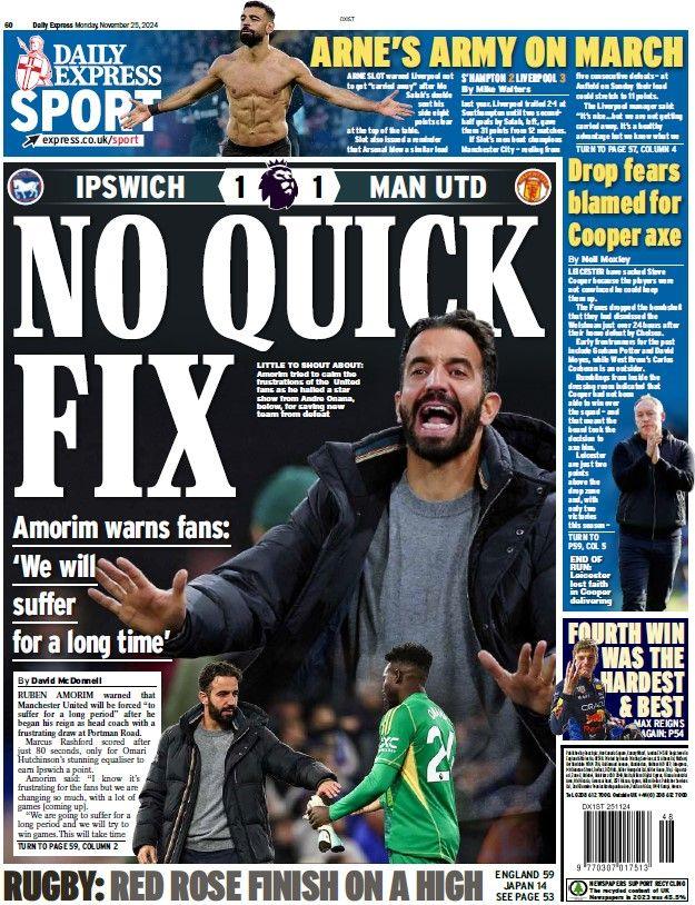 The back page of the Daily Express