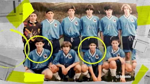 Andoni Iraola and Mikel Arteta playing for Antiguoko