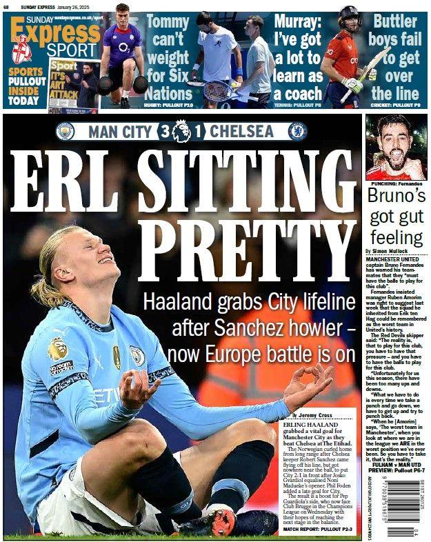 The back page of the  Sunday Express