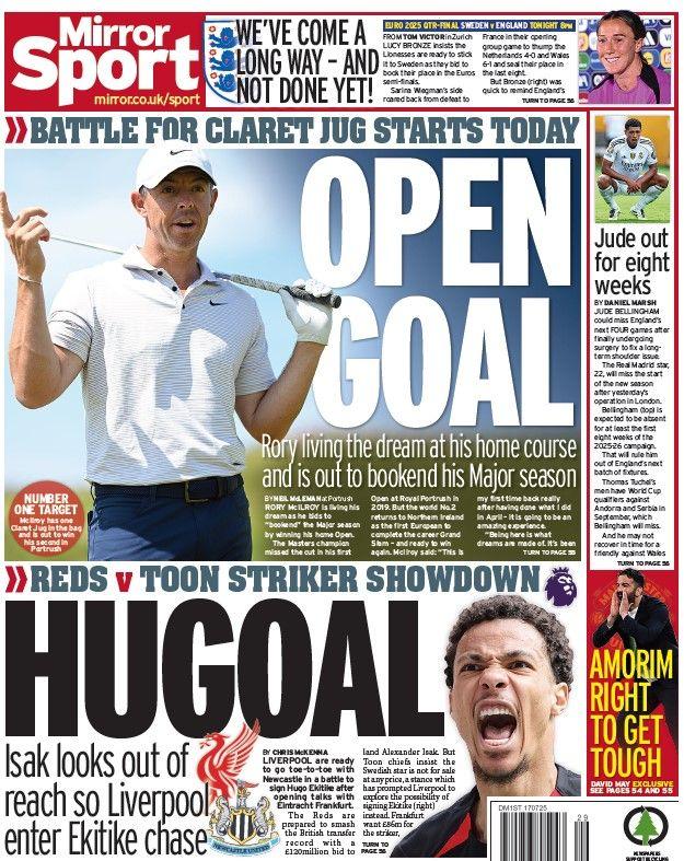 The Daily Mirror back page