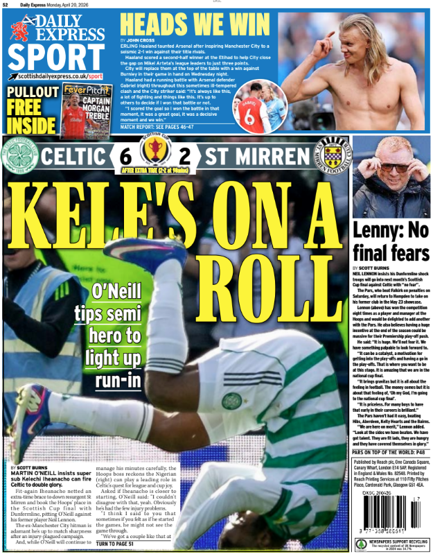 Daily Express back page