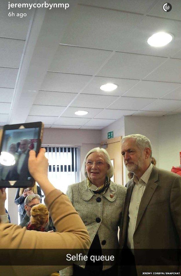 Jeremy Corbyn on Snapchat