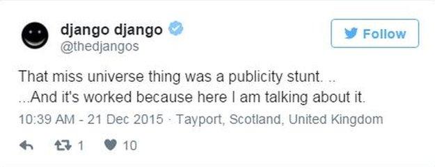 Tweet by Django Django