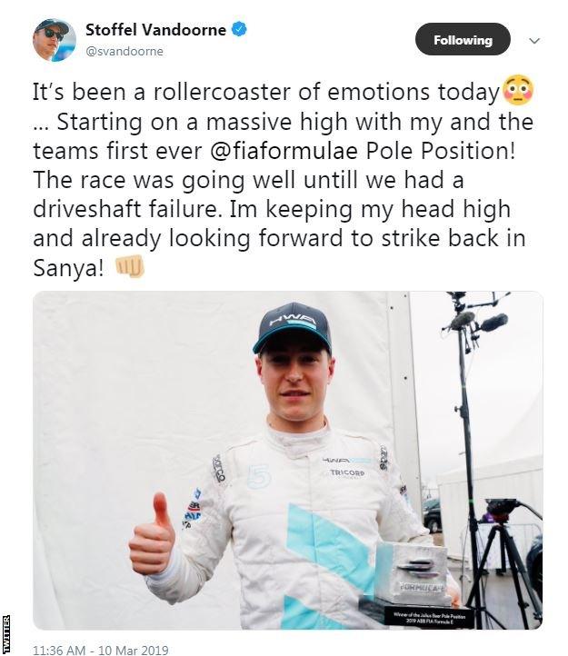 Stoffel Vandoorne tweet