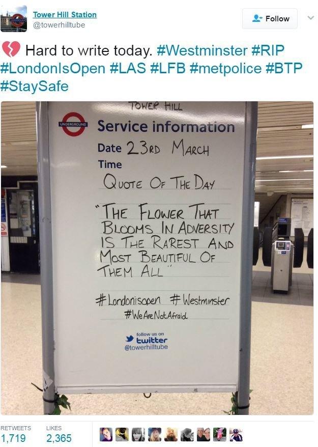 Screen grab of tweet by @towerhilltube