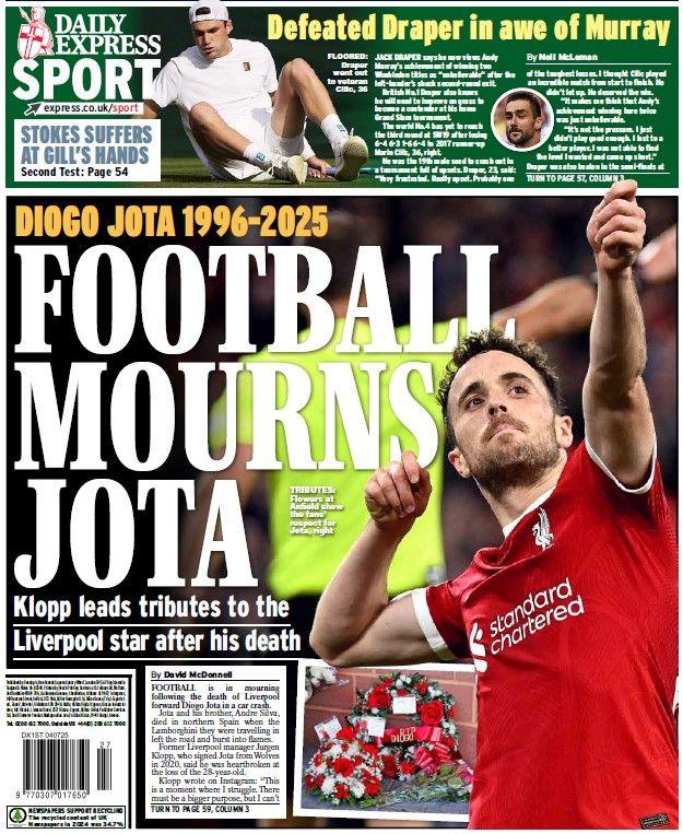 The back page of the Daily Express 