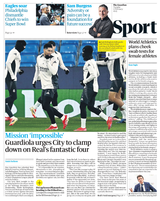 Guardian back page