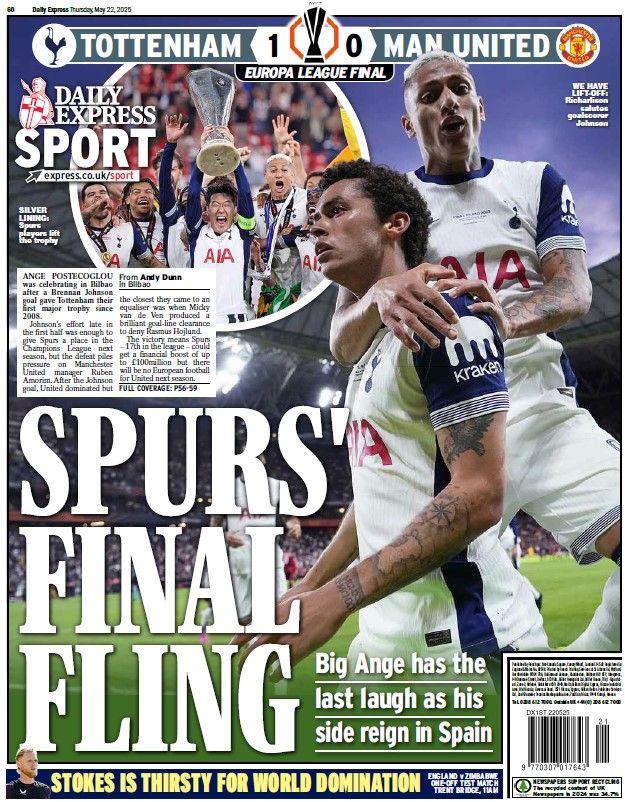 The back page of the Daily Express