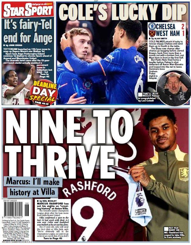 The back page of the Daily Star