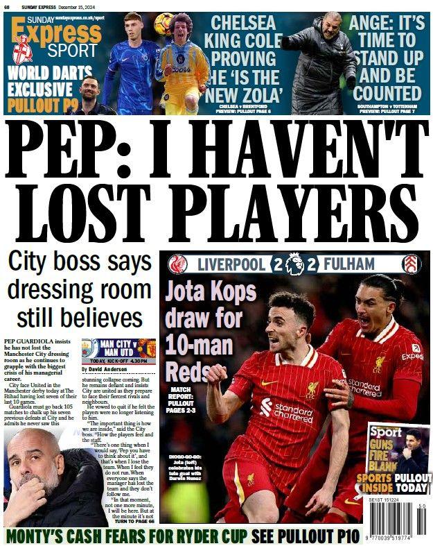 The back page of the Sunday Express