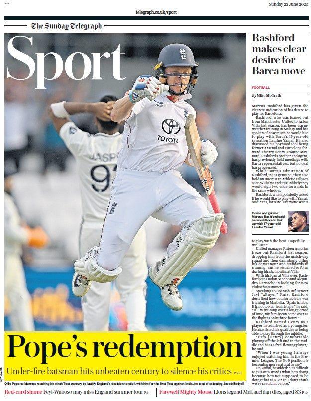 The Sunday Telegraph sports section