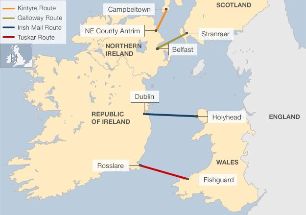 Map of bridge and tunnel routes