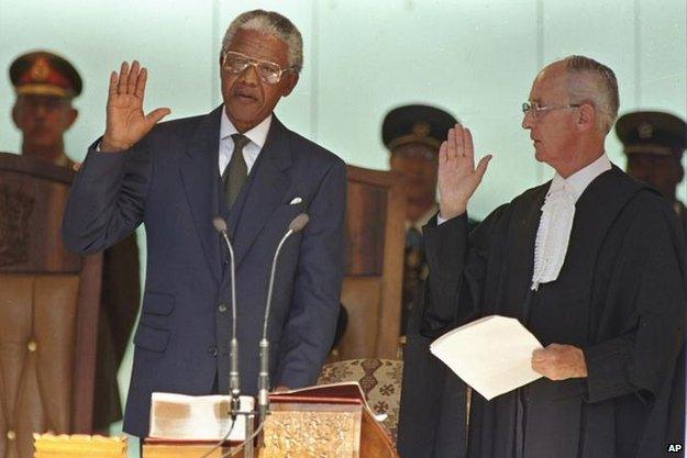 Mandela takes oath in 1994