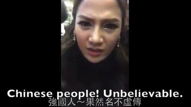 YouTube screenshot of Thai model's video about Chinese tourists