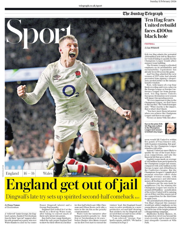 Telegraph back page