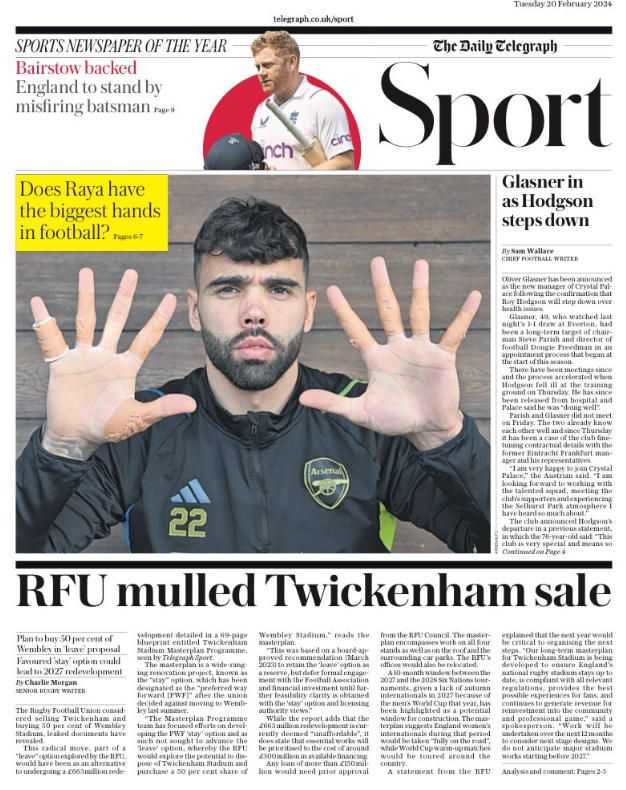 The Telegraph back page
